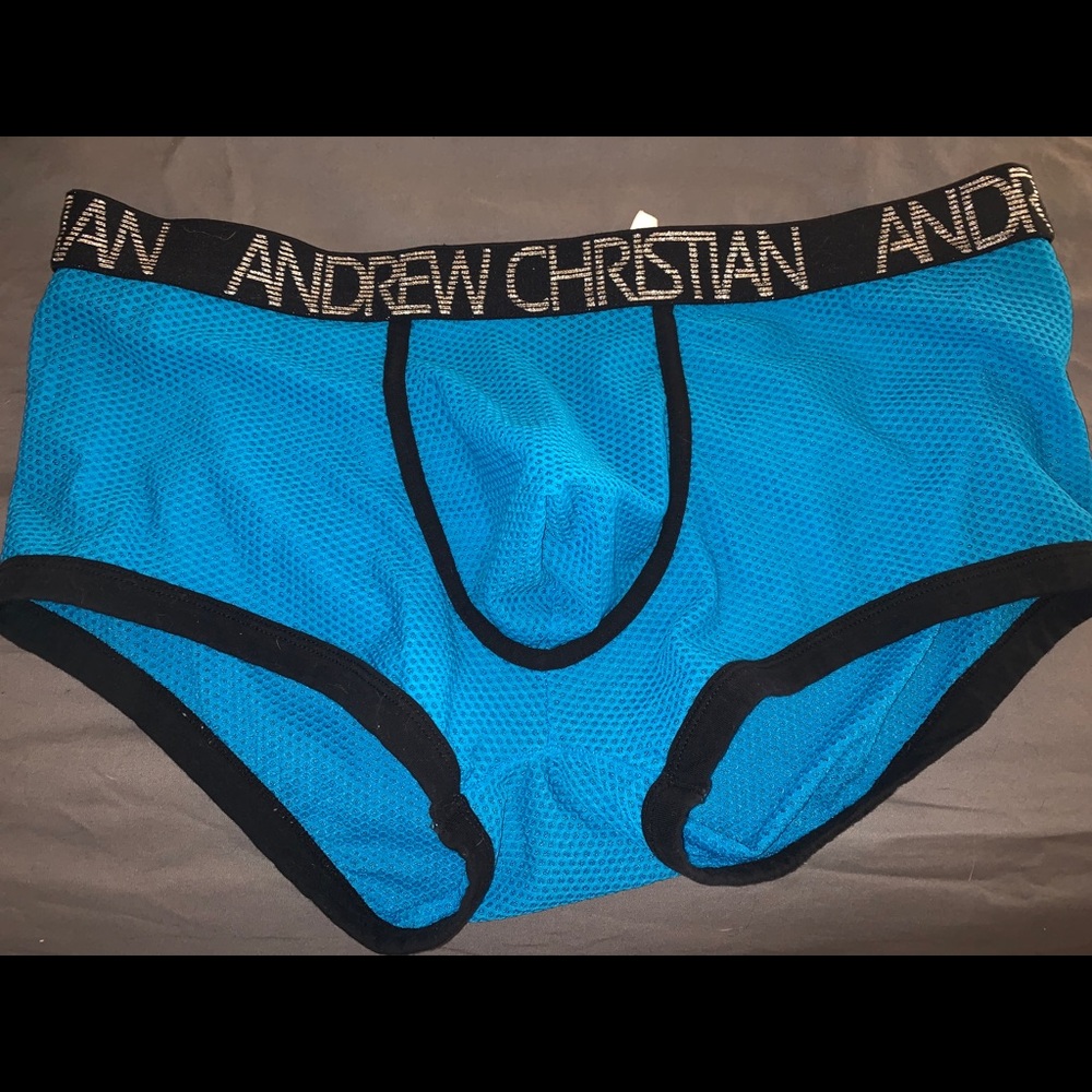 XL blue ANDREW CHRISTIAN trunks. NWOT.